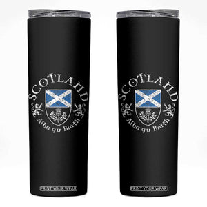 Scotland Alba gu Brath Scottish Thistle Emblem Skinny Tumbler Distressed Vintage Scottish Heritage Pride