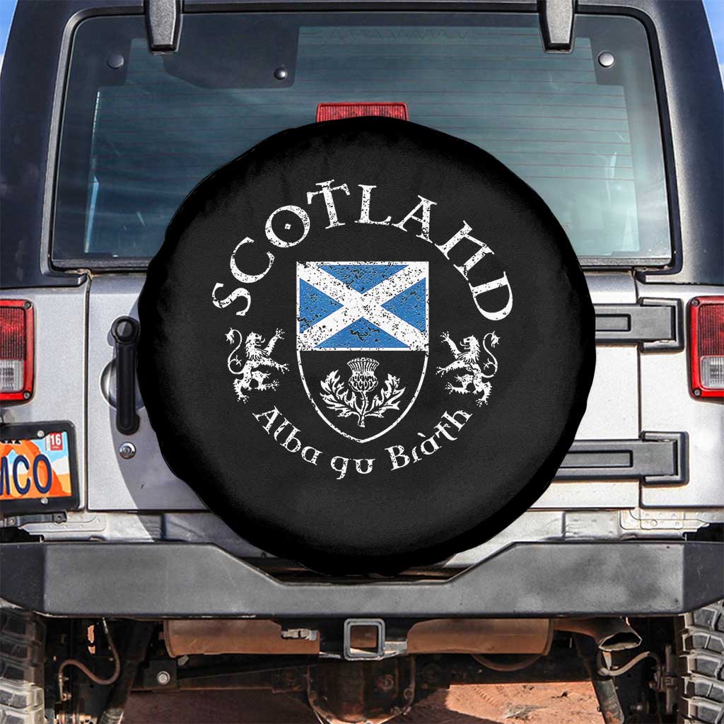 Scotland Alba gu Brath Scottish Thistle Emblem Spare Tire Cover Distressed Vintage Scottish Heritage Pride