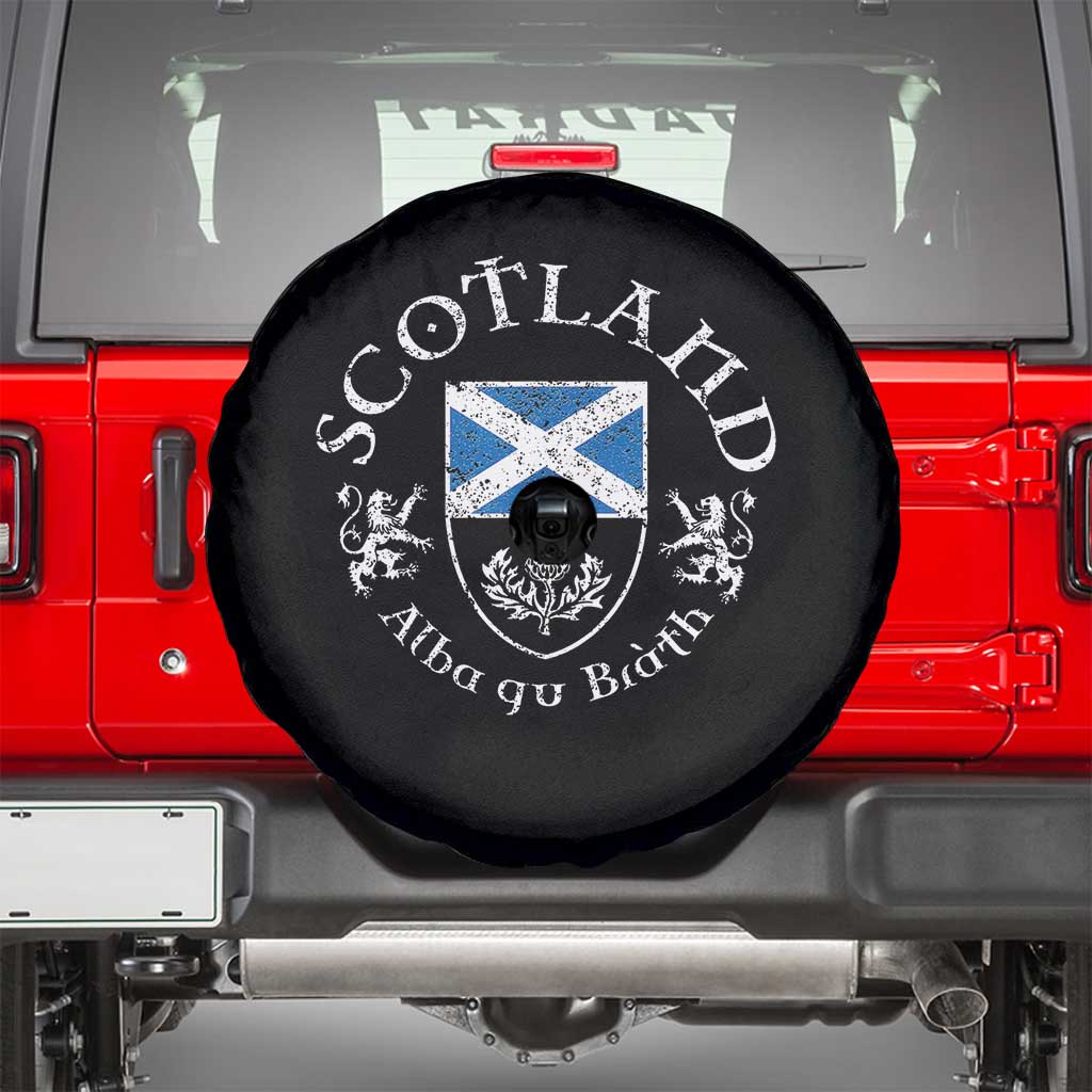 Scotland Alba gu Brath Scottish Thistle Emblem Spare Tire Cover Distressed Vintage Scottish Heritage Pride