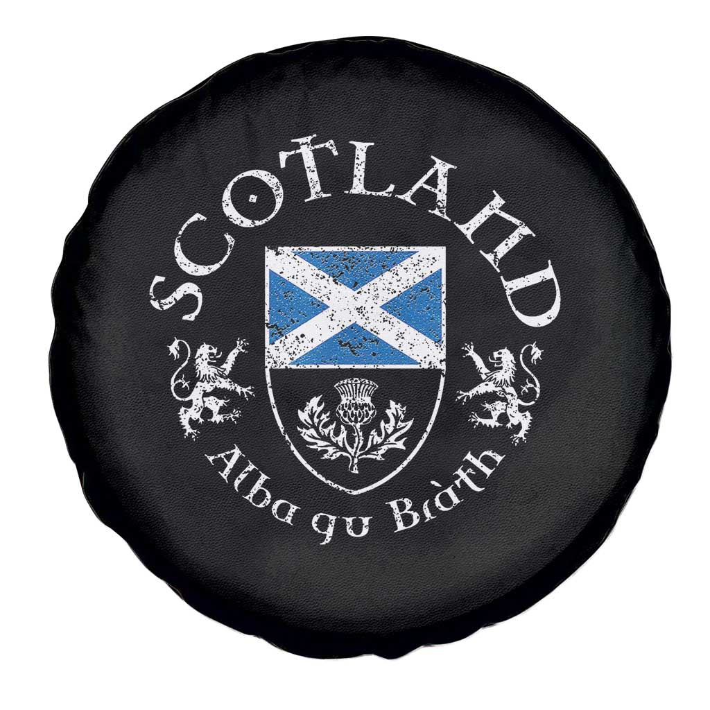 Scotland Alba gu Brath Scottish Thistle Emblem Spare Tire Cover Distressed Vintage Scottish Heritage Pride