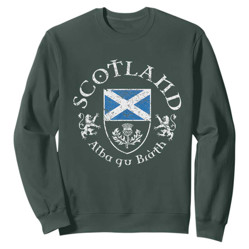 Scotland Alba gu Brath Scottish Thistle Emblem Sweatshirt Distressed Vintage Scottish Heritage Pride