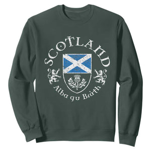 Scotland Alba gu Brath Scottish Thistle Emblem Sweatshirt Distressed Vintage Scottish Heritage Pride
