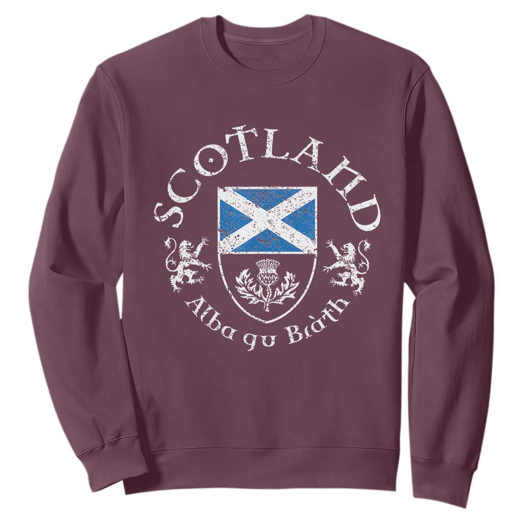 Scotland Alba gu Brath Scottish Thistle Emblem Sweatshirt Distressed Vintage Scottish Heritage Pride