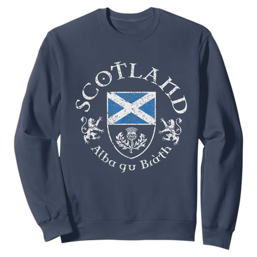 Scotland Alba gu Brath Scottish Thistle Emblem Sweatshirt Distressed Vintage Scottish Heritage Pride