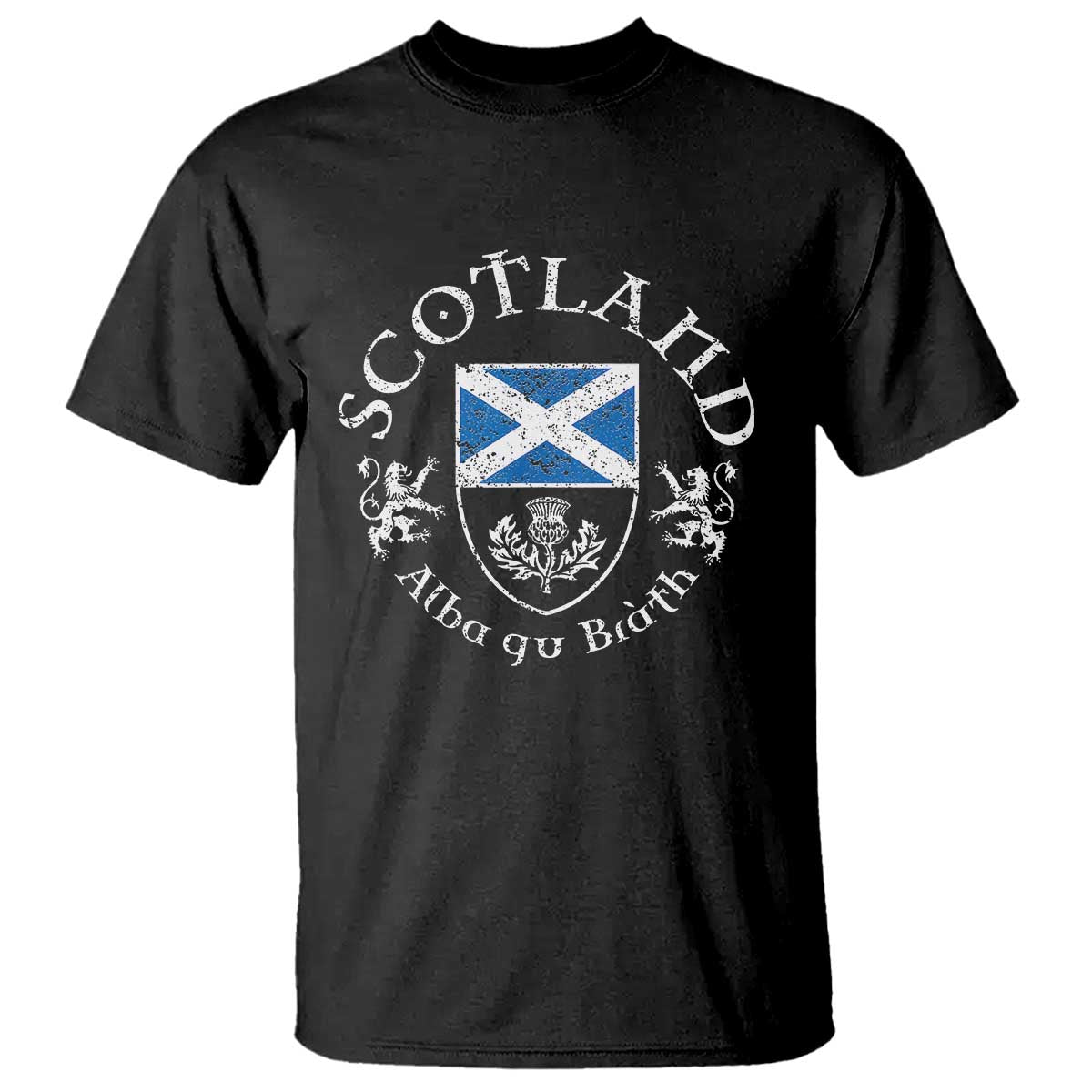 Scotland Alba gu Brath Scottish Thistle Emblem T Shirt Distressed Vintage Scottish Heritage Pride