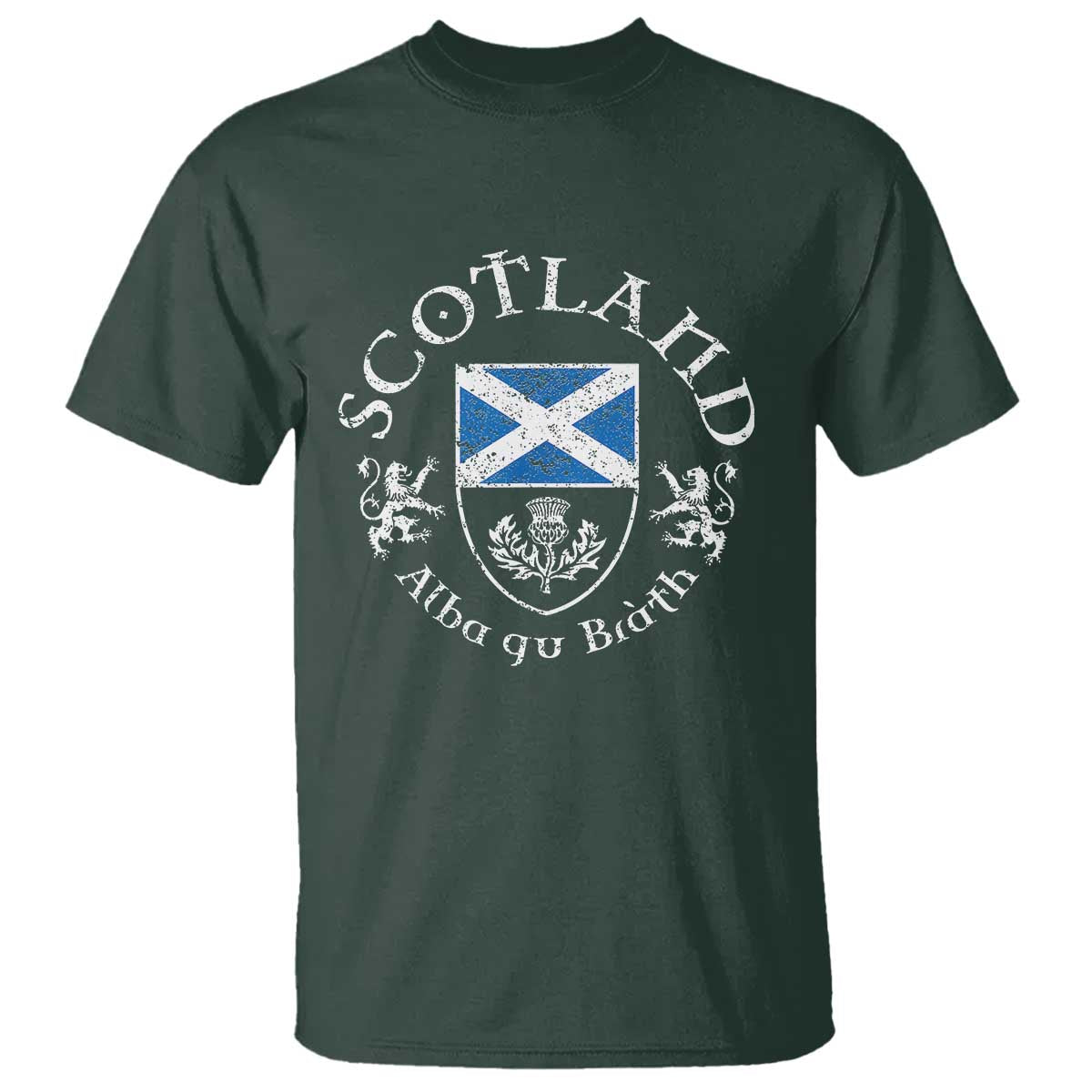 Scotland Alba gu Brath Scottish Thistle Emblem T Shirt Distressed Vintage Scottish Heritage Pride