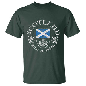 Scotland Alba gu Brath Scottish Thistle Emblem T Shirt Distressed Vintage Scottish Heritage Pride