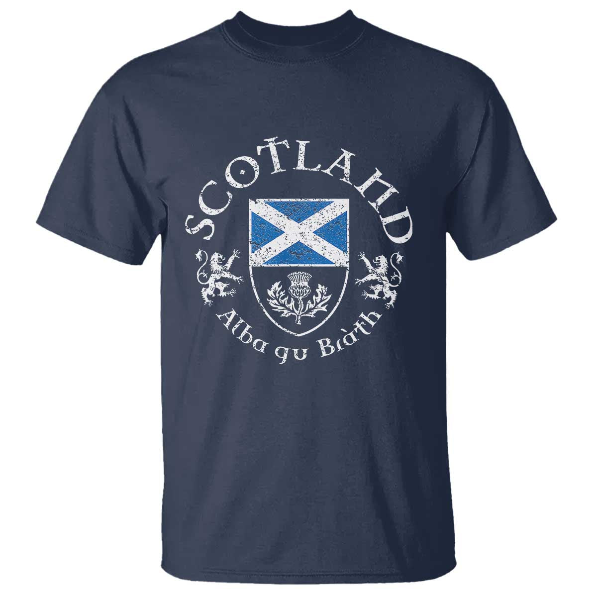 Scotland Alba gu Brath Scottish Thistle Emblem T Shirt Distressed Vintage Scottish Heritage Pride