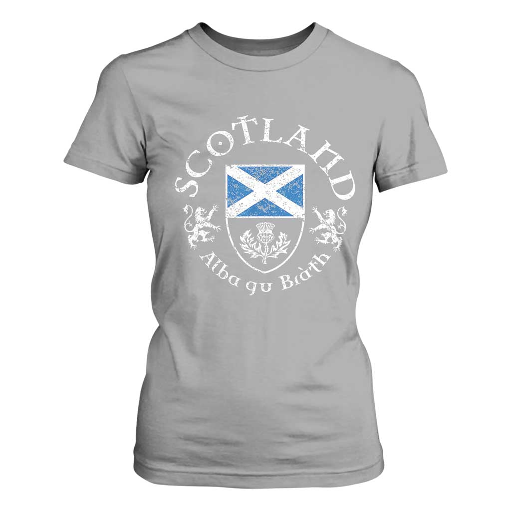 Scotland Alba gu Brath Scottish Thistle Emblem T Shirt For Women Distressed Vintage Scottish Heritage Pride