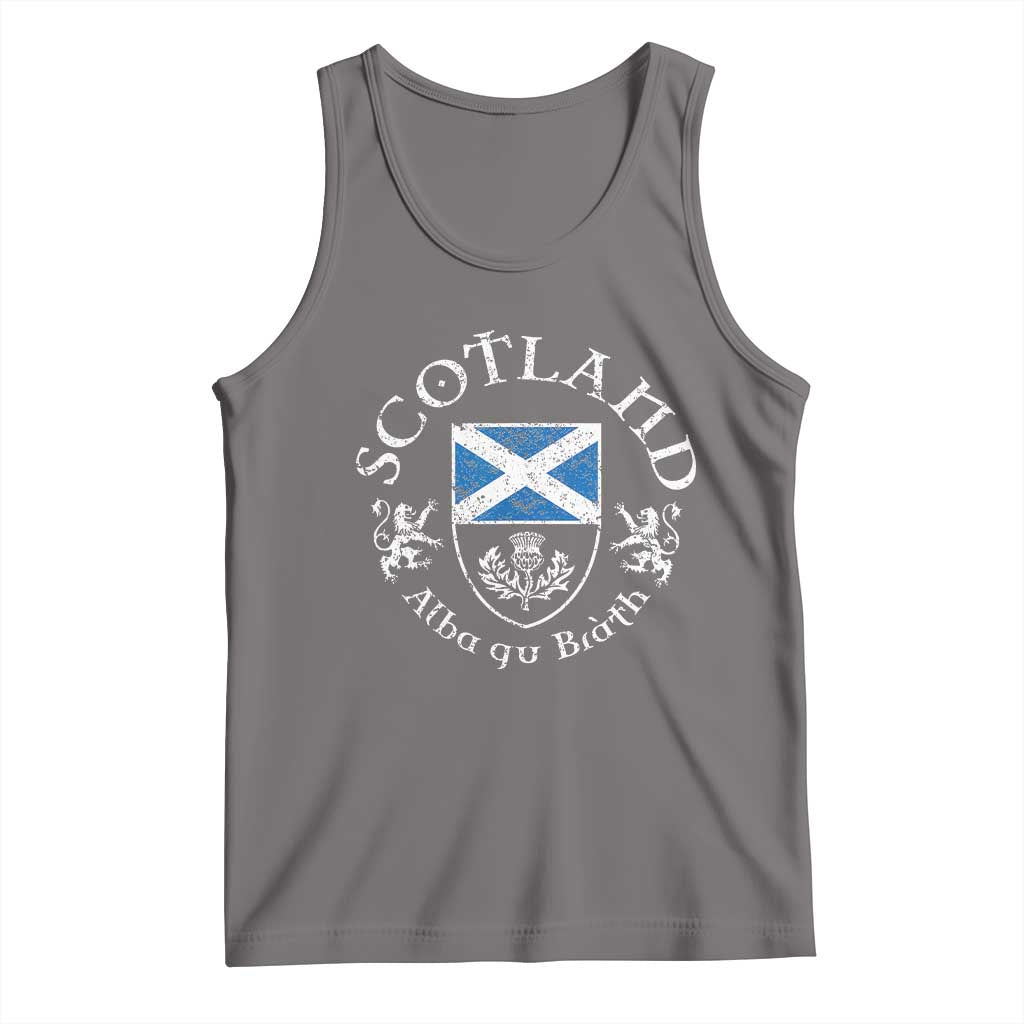 Scotland Alba gu Brath Scottish Thistle Emblem Tank Top Distressed Vintage Scottish Heritage Pride