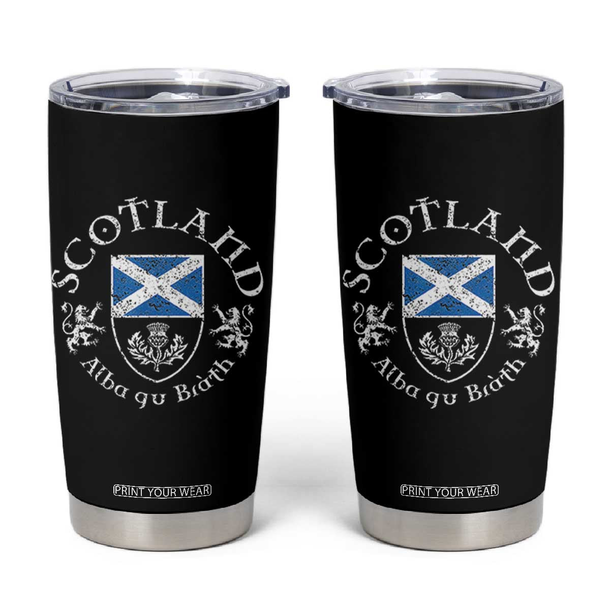 Scotland Alba gu Brath Scottish Thistle Emblem Tumbler Cup Distressed Vintage Scottish Heritage Pride