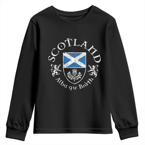 Scotland Alba gu Brath Scottish Thistle Emblem Youth Sweatshirt Distressed Vintage Scottish Heritage Pride
