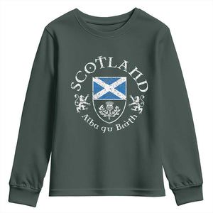 Scotland Alba gu Brath Scottish Thistle Emblem Youth Sweatshirt Distressed Vintage Scottish Heritage Pride