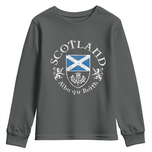 Scotland Alba gu Brath Scottish Thistle Emblem Youth Sweatshirt Distressed Vintage Scottish Heritage Pride