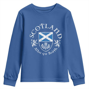 Scotland Alba gu Brath Scottish Thistle Emblem Youth Sweatshirt Distressed Vintage Scottish Heritage Pride