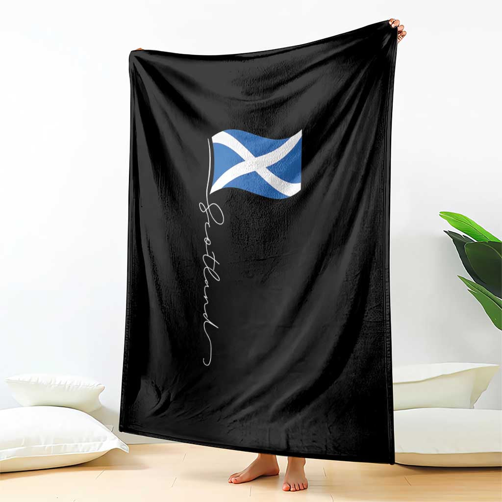 Scotland Saltire Waving Flag Throw Blanket Minimalist Scottish Heritage Pride
