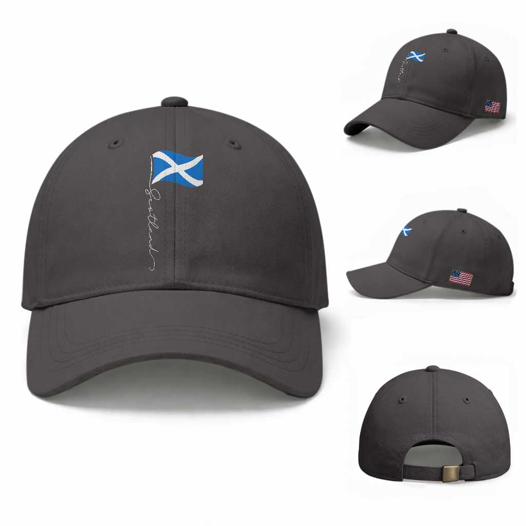 Scotland Saltire Waving Flag Baseball Cap Minimalist Scottish Heritage Pride
