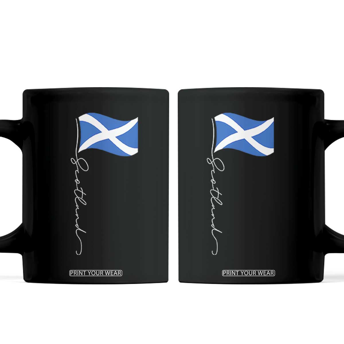 Scotland Saltire Waving Flag Coffee Mug Minimalist Scottish Heritage Pride