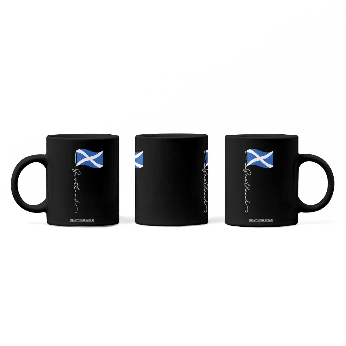 Scotland Saltire Waving Flag Coffee Mug Minimalist Scottish Heritage Pride