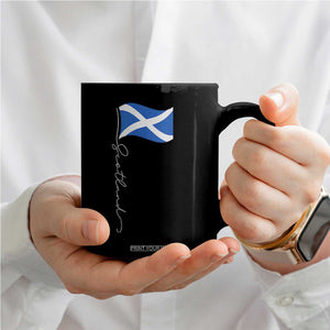 Scotland Saltire Waving Flag Coffee Mug Minimalist Scottish Heritage Pride