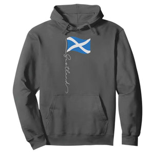 Scotland Saltire Waving Flag Hoodie Minimalist Scottish Heritage Pride