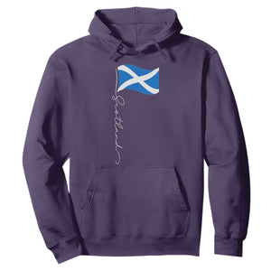 Scotland Saltire Waving Flag Hoodie Minimalist Scottish Heritage Pride
