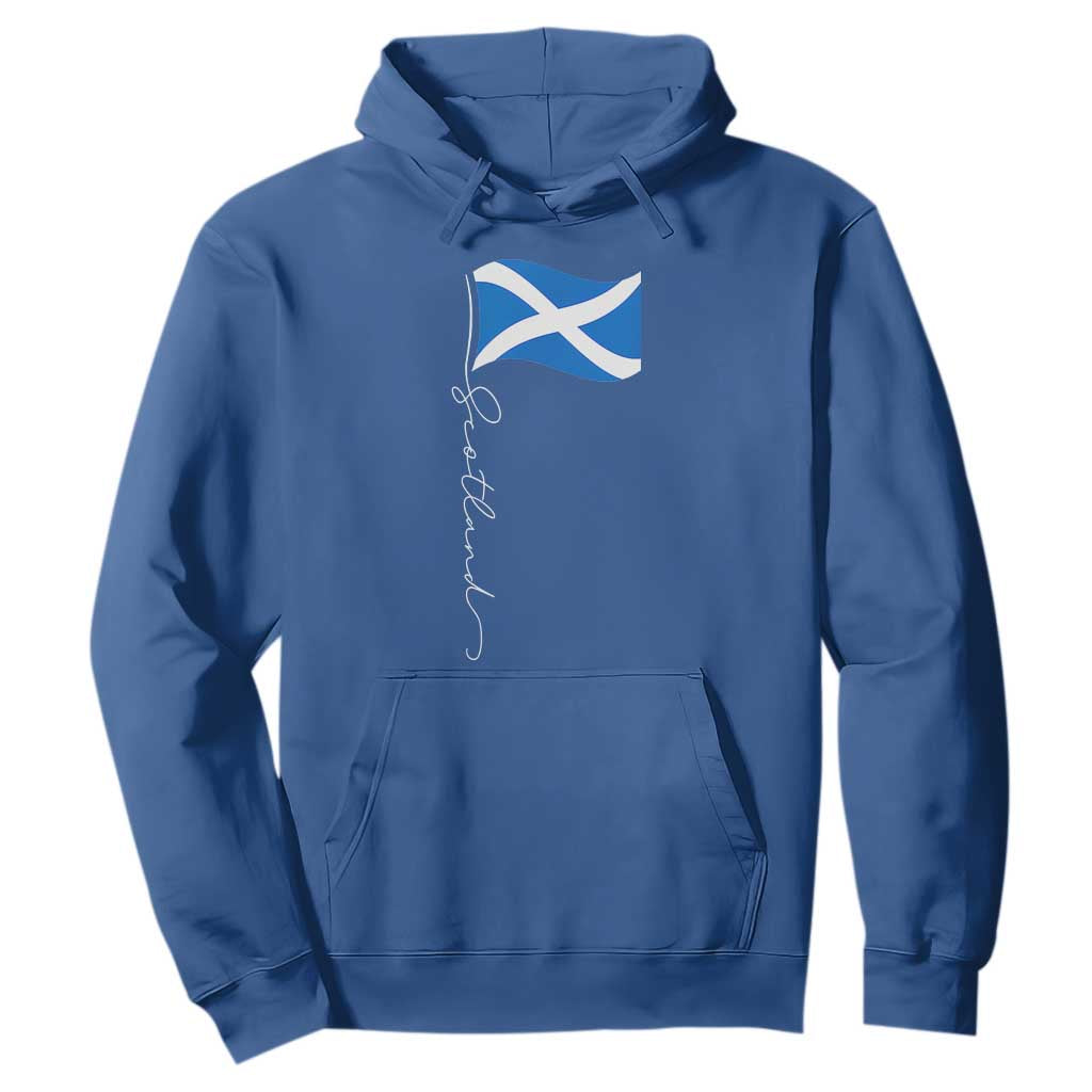 Scotland Saltire Waving Flag Hoodie Minimalist Scottish Heritage Pride