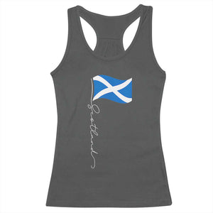Scotland Saltire Waving Flag Racerback Tank Top Minimalist Scottish Heritage Pride