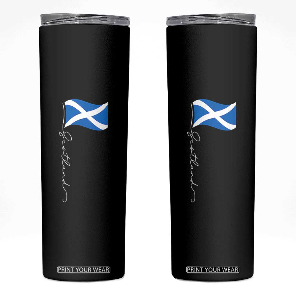 Scotland Saltire Waving Flag Skinny Tumbler Minimalist Scottish Heritage Pride