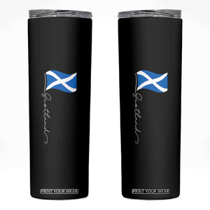 Scotland Saltire Waving Flag Skinny Tumbler Minimalist Scottish Heritage Pride