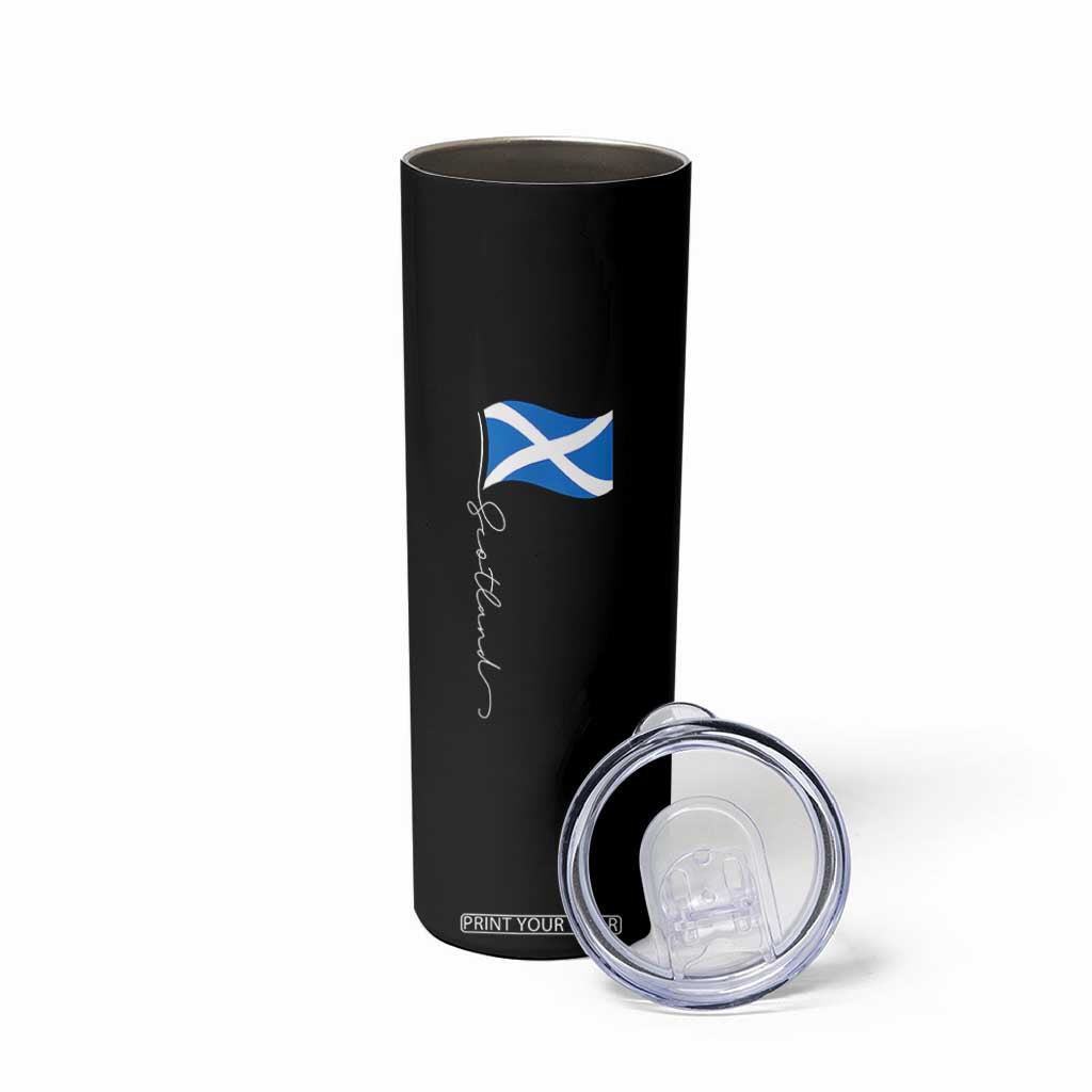 Scotland Saltire Waving Flag Skinny Tumbler Minimalist Scottish Heritage Pride