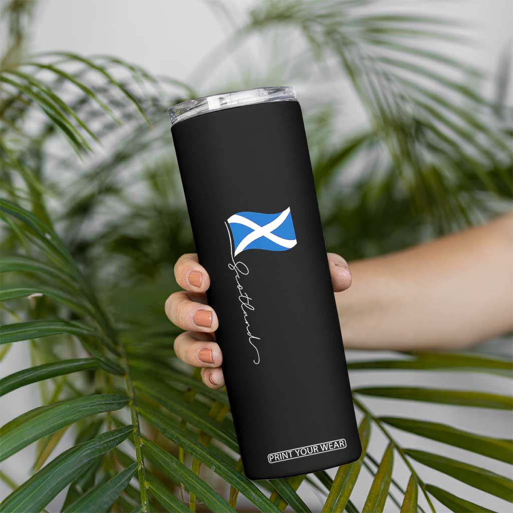 Scotland Saltire Waving Flag Skinny Tumbler Minimalist Scottish Heritage Pride