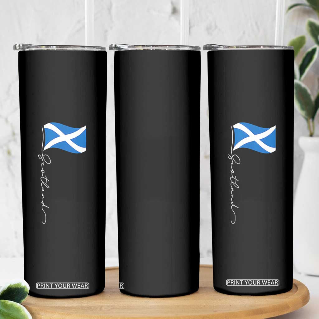 Scotland Saltire Waving Flag Skinny Tumbler Minimalist Scottish Heritage Pride