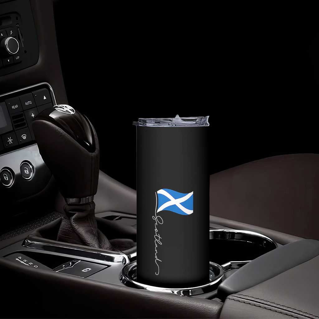 Scotland Saltire Waving Flag Skinny Tumbler Minimalist Scottish Heritage Pride