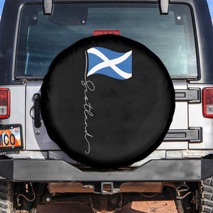 Scotland Saltire Waving Flag Spare Tire Cover Minimalist Scottish Heritage Pride