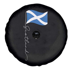 Scotland Saltire Waving Flag Spare Tire Cover Minimalist Scottish Heritage Pride