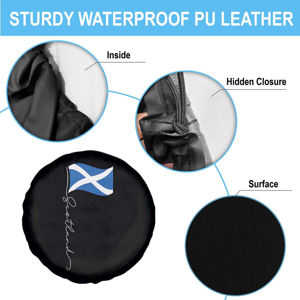 Scotland Saltire Waving Flag Spare Tire Cover Minimalist Scottish Heritage Pride