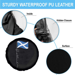 Scotland Saltire Waving Flag Spare Tire Cover Minimalist Scottish Heritage Pride
