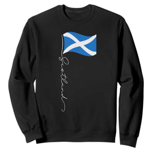 Scotland Saltire Waving Flag Sweatshirt Minimalist Scottish Heritage Pride