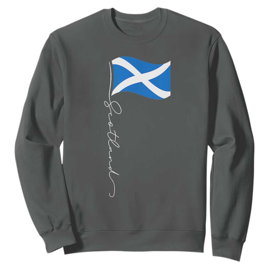 Scotland Saltire Waving Flag Sweatshirt Minimalist Scottish Heritage Pride