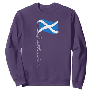Scotland Saltire Waving Flag Sweatshirt Minimalist Scottish Heritage Pride