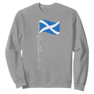 Scotland Saltire Waving Flag Sweatshirt Minimalist Scottish Heritage Pride