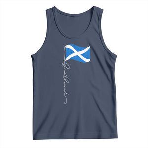 Scotland Saltire Waving Flag Tank Top Minimalist Scottish Heritage Pride