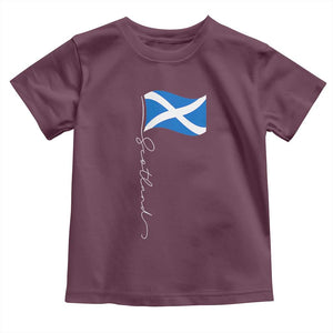 Scotland Saltire Waving Flag Toddler T Shirt Minimalist Scottish Heritage Pride