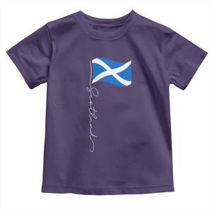 Scotland Saltire Waving Flag Toddler T Shirt Minimalist Scottish Heritage Pride