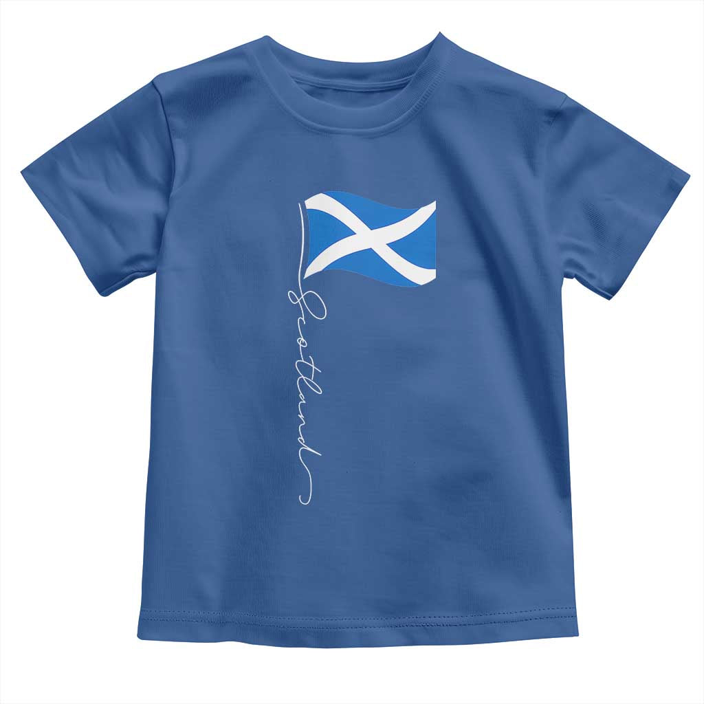 Scotland Saltire Waving Flag Toddler T Shirt Minimalist Scottish Heritage Pride