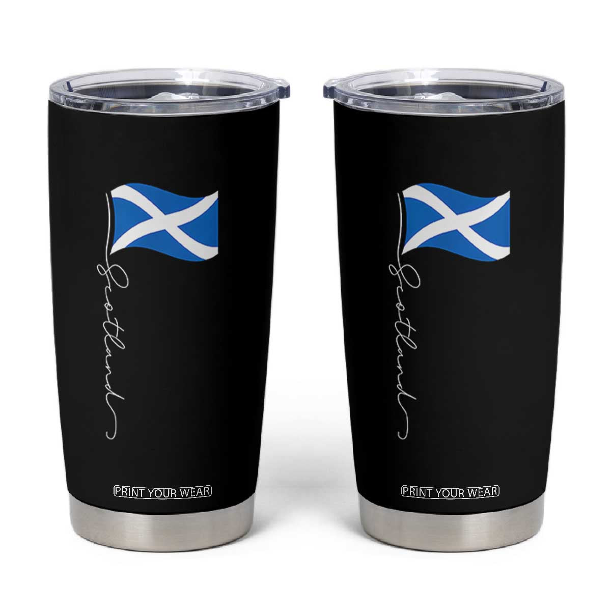 Scotland Saltire Waving Flag Tumbler Cup Minimalist Scottish Heritage Pride