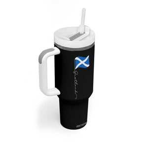 Scotland Saltire Waving Flag Tumbler With Handle Minimalist Scottish Heritage Pride