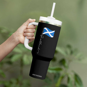 Scotland Saltire Waving Flag Tumbler With Handle Minimalist Scottish Heritage Pride