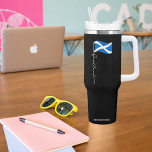 Scotland Saltire Waving Flag Tumbler With Handle Minimalist Scottish Heritage Pride